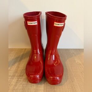 Hunter Shiny Red Rain Boots